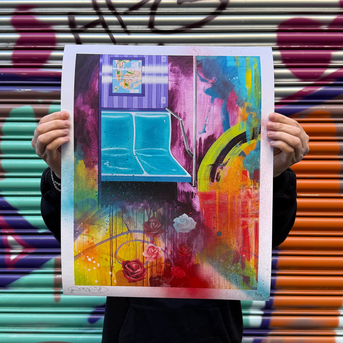 3/5 Hand Hand embellished Corner Seat print by Daze